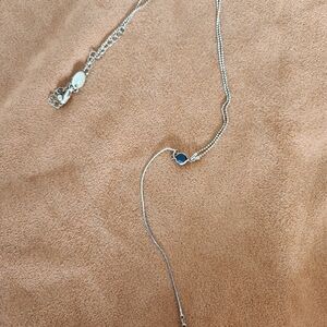 Elegant Silver Necklace with Blue Gemstone